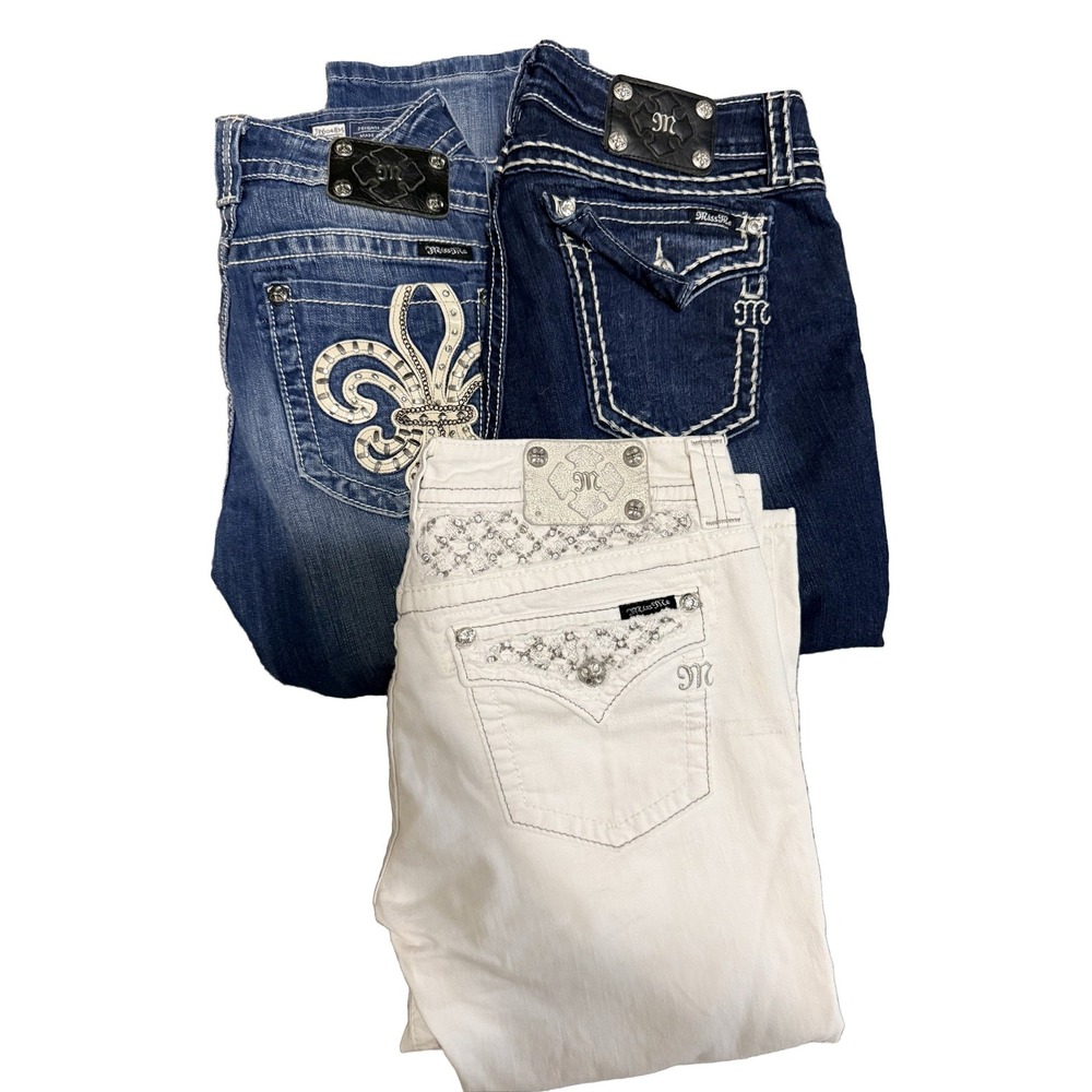 Lot of 3 Miss Me Signature Cuffed Capri Jeans JP604875 Women's Size 32